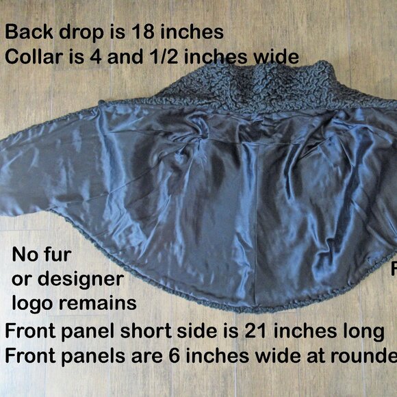 1950's Black Curly Persian lambswool Fur Stole / Dressy Wrap, Mid century style - Picture 11 of 12